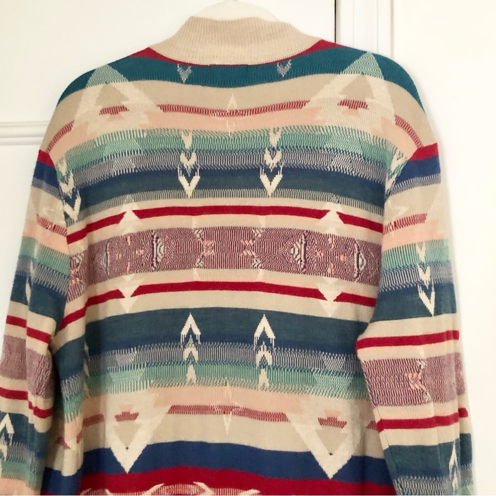 Sundance Southwestern Geometric open front cardigan sweater Duster Knit - Picture 4 of 13